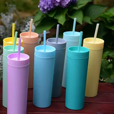 Accessories With None High Sales Colourful 16 oz Plastic Water Bottle With Straw And Lid