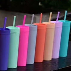 Accessories With None High Sales Colourful 16 oz Plastic Water Bottle With Straw And Lid