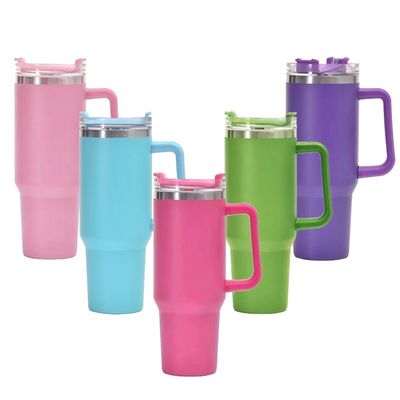 Customizable Color 304 Stainless Steel Cup with 350g Capacity Handle Lid and Straw