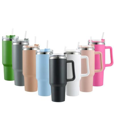 Customizable Color 304 Stainless Steel Cup with 350g Capacity Handle Lid and Straw
