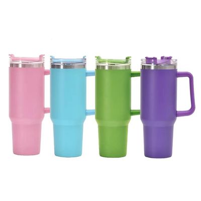 Customizable Color 304 Stainless Steel Cup with 350g Capacity Handle Lid and Straw