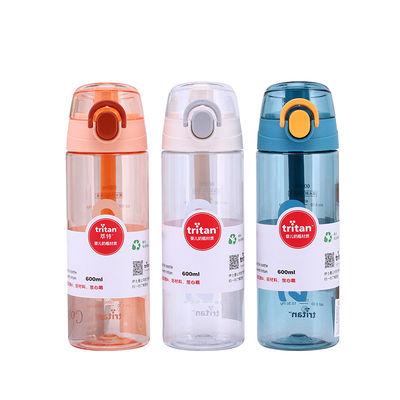 690ml Cartoon Plastic Kettle with Elastic Lid and Rope Water Flowing Method Straw Type