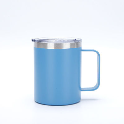 Eco-Friendly Custom 12 oz Coffee Mug Stainless Steel Cups with Sliding Lid and Straw