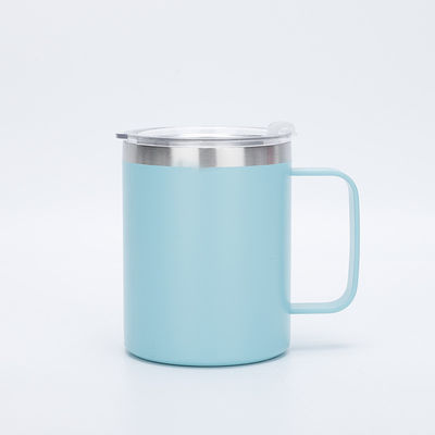 Eco-Friendly Custom 12 oz Coffee Mug Stainless Steel Cups with Sliding Lid and Straw