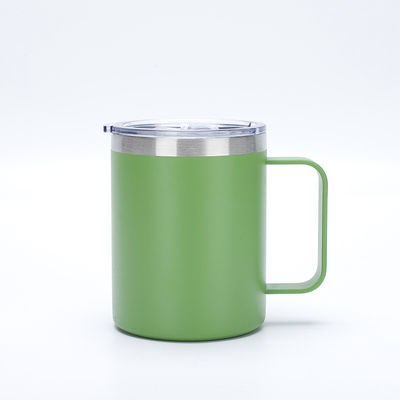Eco-Friendly Custom 12 oz Coffee Mug Stainless Steel Cups with Sliding Lid and Straw