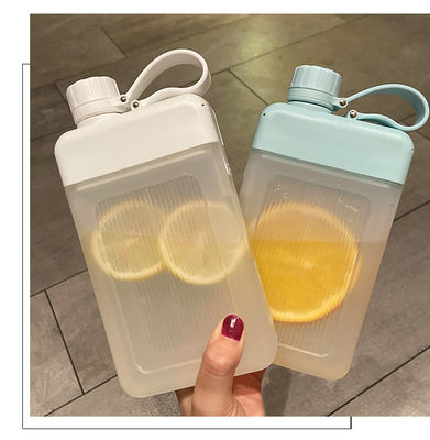 450ml BPA-free Portable Leakproof PP Plastic Square Juice Sports Bottle WITH LID and Cap