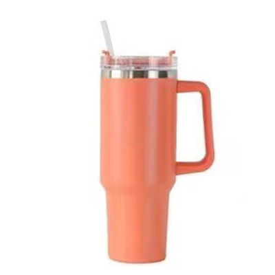 304 Stainless Steel Mug Vacuum Insulated 40 Oz Tumbler With Handle And Straw With 1