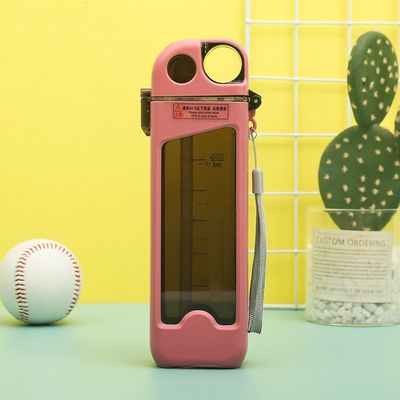 350ml Square BPA-Free Plastic Water Bottle with Handle and Time Stamp Gym Essential