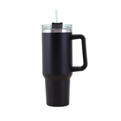 OEM 40 OZ Tumbler With Handle Stainless Steel 18/8 Vacuum Travel Coffee Mug And Straw