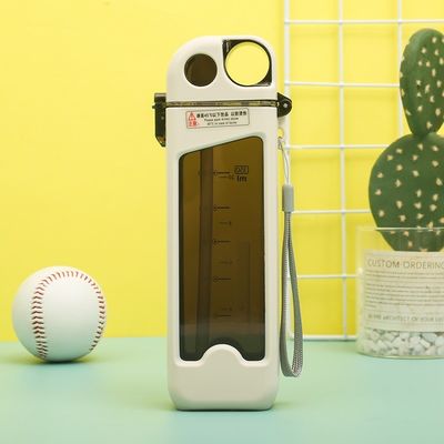 350ml Square BPA-Free Plastic Water Bottle with Handle and Time Stamp Gym Essential