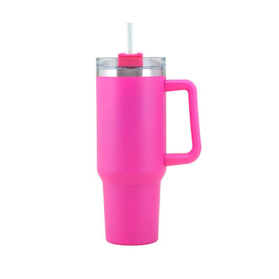 Portable Thermal Cup Tumbler with Handle and Lid Straw 40oz Stainless Steel Insulated