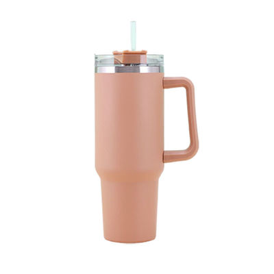 Portable Thermal Cup Tumbler with Handle and Lid Straw 40oz Stainless Steel Insulated