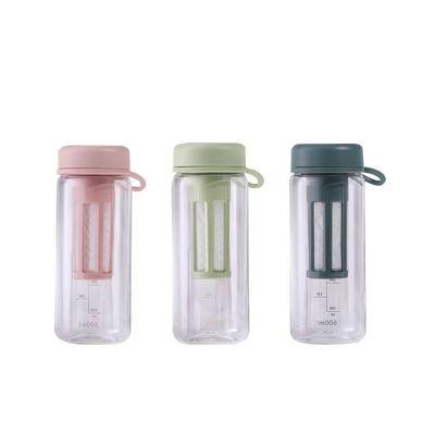 Custom 450ml/600ml Plastic Water Bottle with Tea Separator Student's Go-to Bottle