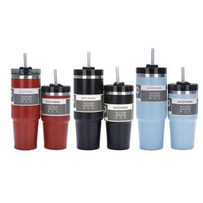 20oz 30oz Stainless Steel Coffee Cup Portable Tumbler with Sraws Logo Customer's Logo