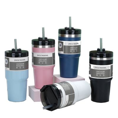 20oz 30oz Stainless Steel Coffee Cup Portable Tumbler with Sraws Logo Customer's Logo