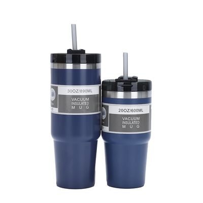 20oz 30oz Stainless Steel Coffee Cup Portable Tumbler with Sraws Logo Customer's Logo