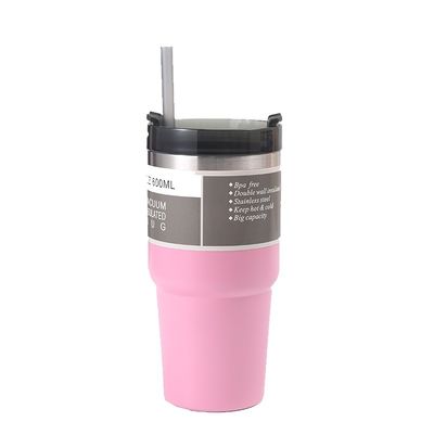 20oz 30oz Stainless Steel Coffee Cup Portable Tumbler with Sraws Logo Customer's Logo