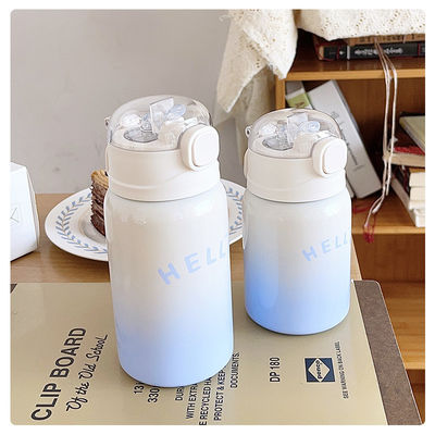 Bpa Free Kids Flask Cute Design 350ml/450ml Insulated Stainless Steel Water Bottle With Straw Lid