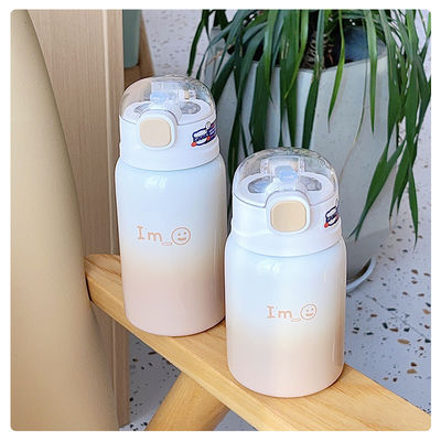 Bpa Free Kids Flask Cute Design 350ml/450ml Insulated Stainless Steel Water Bottle With Straw Lid