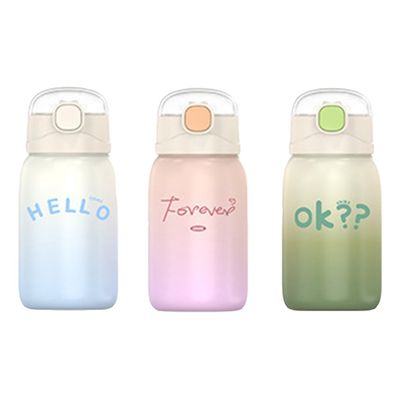 Bpa Free Kids Flask Cute Design 350ml/450ml Insulated Stainless Steel Water Bottle With Straw Lid