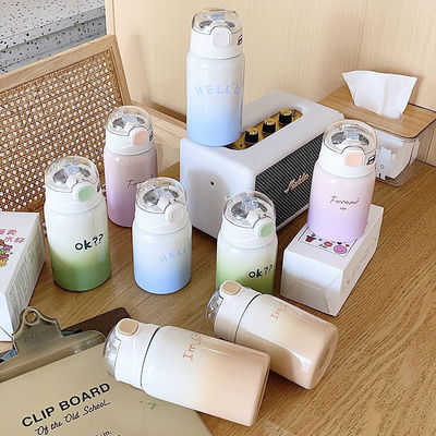 Back to School Don't Forget to Bring This Cute Design Mini 350ml Vacuum Cup with Straw