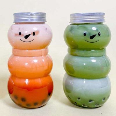 Custom Shaped Snowman Plastic Water Bottle 300ml / 500ml for Christmas Gift Occasion