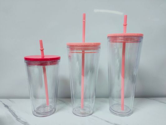 Number of Pieces 1 Tumbler Double-walled Clear Plastic Water Bottle for Student Summer Cup