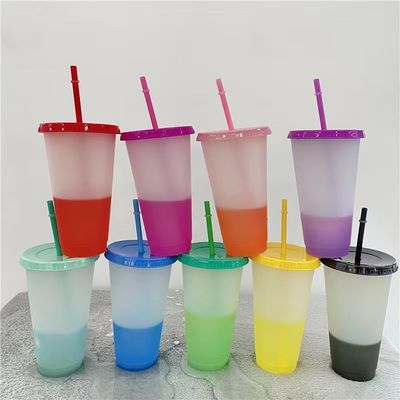 Back to School 16oz/24oz BPA Free Plastic Coffee Cup Cold Water Bottle With Lid And Straw