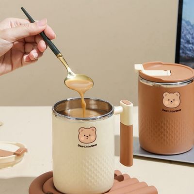 450ml 304 Stainless Steel Coffee Mug Insulated Cup Coffee Bottle With Handle for Home