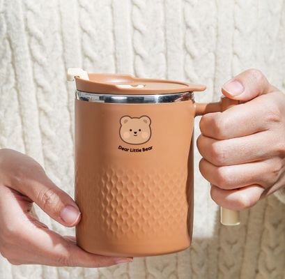 450ml 304 Stainless Steel Coffee Mug Insulated Cup Coffee Bottle With Handle for Home