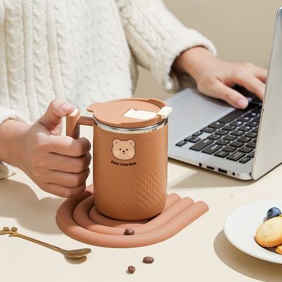 450ml 304 Stainless Steel Coffee Mug Insulated Cup Coffee Bottle With Handle for Home