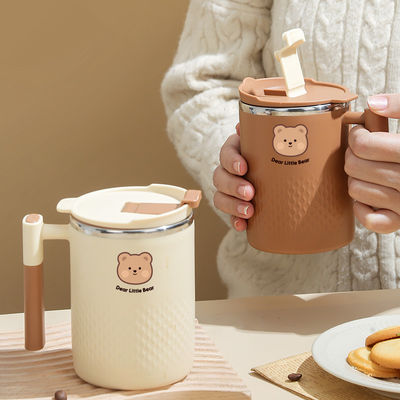 Direct 450ml 304 Stainless Steel Coffee Mug with Handle and Customized Color Logo