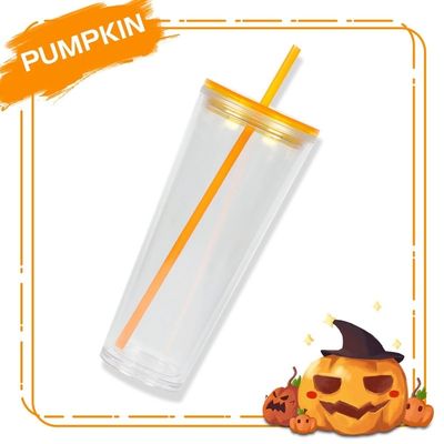 Custom Stylish Simple 710ML Clear Water Bottle With Lid And Straw Logo Printing Accepted