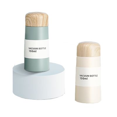 OEM/ODM Acceptable Mini Casual Water Cup with Wooden Lid and Stainless Steel Material