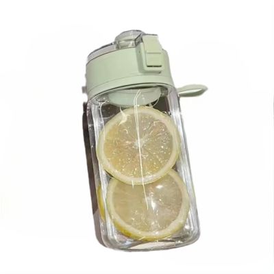 Simple Transparent Cup Body Portable Spring Cap Design Waterproof Plastic Water Bottles