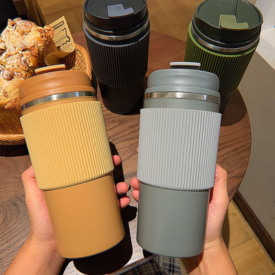 Vacuum Stainless Steel Double-walled Insulated Coffee Cup with Portable Leak-proof Lid