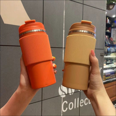 Vacuum Stainless Steel Double-walled Insulated Coffee Cup with Portable Leak-proof Lid