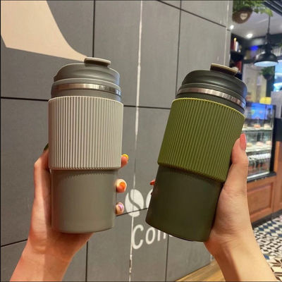 Vacuum Stainless Steel Double-walled Insulated Coffee Cup with Portable Leak-proof Lid