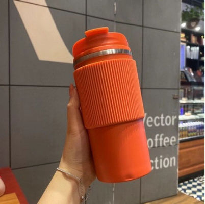Vacuum Stainless Steel Double-walled Insulated Coffee Cup with Portable Leak-proof Lid
