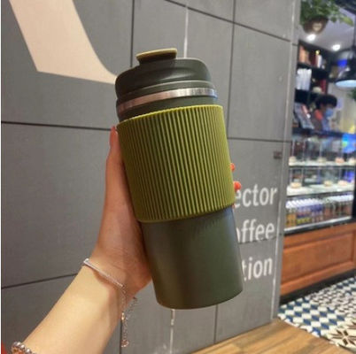 Vacuum Stainless Steel Double-walled Insulated Coffee Cup with Portable Leak-proof Lid