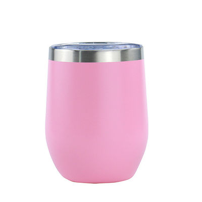 Custom Logo Double Wall Vacuum Insulated 12OZ Stainless Steel Wine Tumbler with Lid