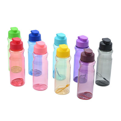 Simple Fresh Summer Fitness Plastic Water Bottles WITH LID for Large Capacity Sports Cups