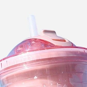 Direct Drinking Pink Sakura Cups Insulated Double Wall Plastic Water Tea Cup With Straw