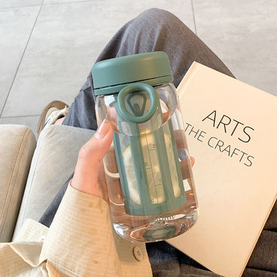 Contemporary Design Style Plastic Water Drinking Bottle with Tea Infuser 450ML/600ML