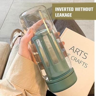 Contemporary Design Style Plastic Water Drinking Bottle with Tea Infuser 450ML/600ML