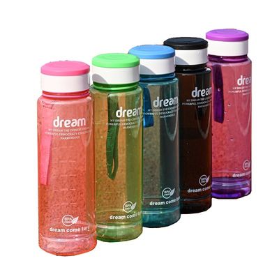Direct Drinking Portable Water Bottle with Time Marker and Multiple Color Options