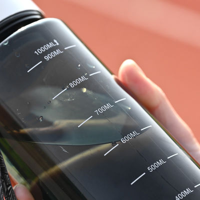 Direct Drinking Portable Water Bottle with Time Marker and Multiple Color Options