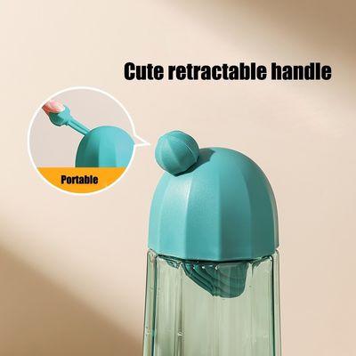 480ml High Temperature Resistant Plastic Drinking Water Bottle with Telescopic Handle