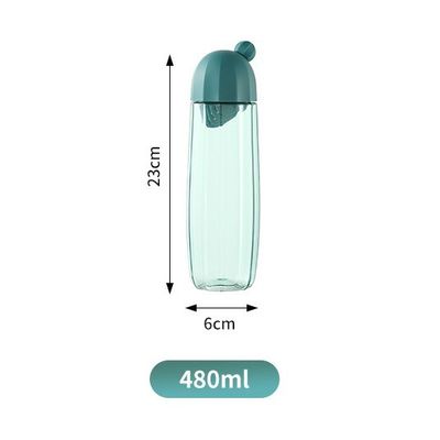 480ml High Temperature Resistant Plastic Drinking Water Bottle with Telescopic Handle