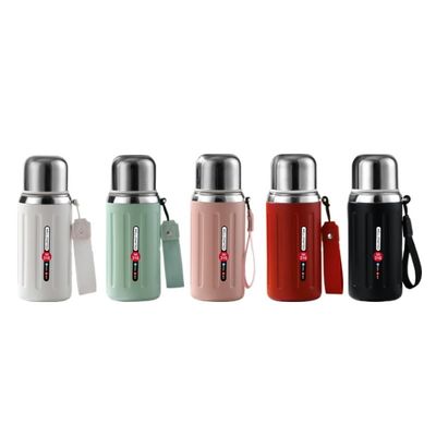 Modern Design Outdoor Sports Vacuum Flask 600/800ml Wide Mouth Water Bottle With Straw